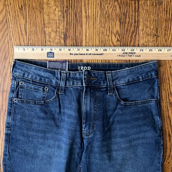 NWT Izod Men's 30x30 Saltwater Straight Fit Stretch Dark Wash Blue Jeans - Picture 3 of 9